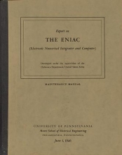 Cover of Report on the ENIAC (Electronic numerical integrator and computer)