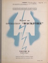 Cover of Report on operation 'Backfire'