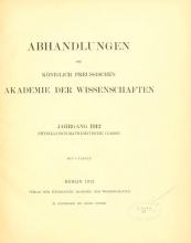Cover of Abhandlungen der Königlich Preussischen Akademie der Wissenschaften