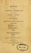 Cover of An account of the native Africans in the neighbourhood of Sierra Leone