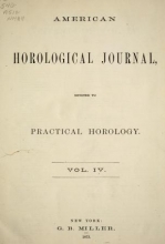 Cover of American horological journal, devoted to practical horology