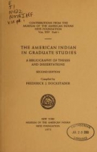 Cover of The American Indian in graduate studies