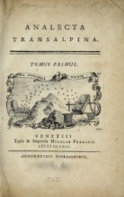 Cover of Analecta transalpina
