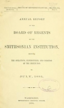 Cover of Annual report of the Board of Regents of the Smithsonian Institution