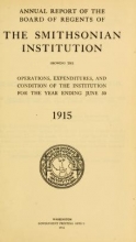 Cover of Annual report of the Board of Regents of the Smithsonian Institution