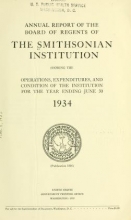 Cover of Annual report of the Board of Regents of the Smithsonian Institution