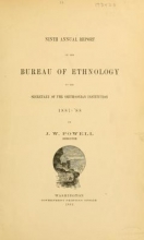 Cover of Annual report of the Bureau of Ethnology to the Secretary of the Smithsonian Institution