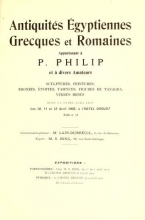 Cover of Antiquites Egyptiennes, Grecques et Romaines appartenant a P.