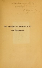 Cover of Arts appliqués et industries d'art aux expositions