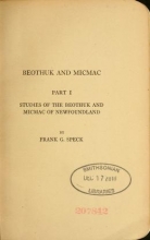 Cover of Beothuk and Micmac 
