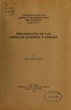 Cover of Bibliografía de las lenguas quechua y aymará