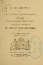 Cover of Biography of Mrs. Catherine Babington