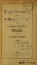 Cover of Bogeneinteilung und Auflagenummern der Postwertzeichen Bayerns 