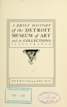 Cover of A brief history of the Detroit Museum of Art and its collections