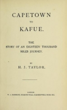 Cover of Capetown to Kafue