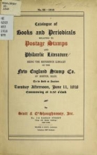 Cover of Catalogue of books and periodicals relating to postage stamps and philatelic literature
