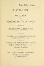 Cover of Catalogue of the collection of American paintings - belonging to Mr. Newman E. Montross, of 1380 Broadway, New York.
