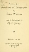 Cover of Catalogue of an exhibition of lithographs by Childe Hassam