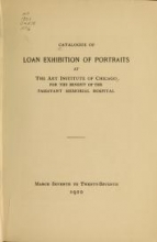 Cover of Catalogue of loan exhibition of portraits at the Art Institute of Chicago