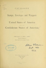 Cover of Catalogue of the stamps, envelopes and wrappers of the United States of American and of the Confederate States of America