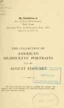 Cover of The collection of American silhoutte portraits cut by August Edouart