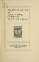 Cover of Colonial dames and good wives