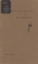 Cover of Concerning the etchings of Mr. Whistler