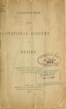 Cover of Constitution of the National Academy of Design