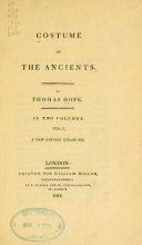 Cover of Costume of the ancients