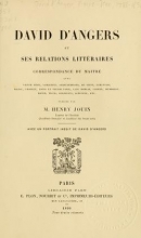 Cover of David d'Angers et ses relations littéraires