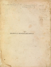 Cover of De memoralibus [i.e. memorabilibus] mundi