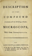 Cover of A description of the compound (commonly call'd the reflecting or double) microscope, with great improvements