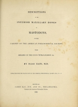 Cover of Descriptions of the inferior maxillary bones of mastodons