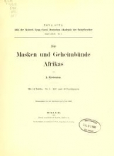 Cover of Die Masken und Geheimbünde Afrikas