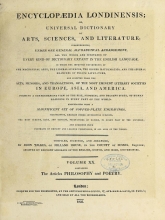 Cover of Encyclopaedia londinensis, or, Universal dictionary of arts, sciences, and literature v.20 (1825)