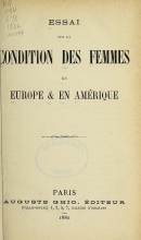 Cover of Essai sur la condition des femmes en Europe & en Amérique