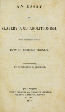 Cover of An essay on slavery and abolitionism