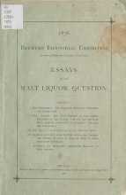 Cover of Essays on the malt liquor question