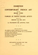 Cover of Exhibition of contemporary French art