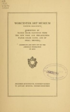 Cover of Exhibition of water color paintings from the New York and Philadelphia water color clubs, and of small bronzes