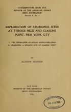 Cover of Exploration of aboriginal sites at Throgs Neck and Clasons Point, New York city