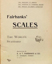 Cover of Fairbanks' scales, the world's standard
