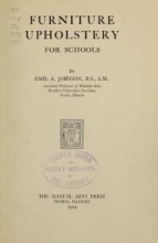 Cover of Furniture upholstery for schools