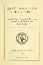 Cover of Hand book and check list of United States Internal Revenue stamps, hydrometers and lock seals