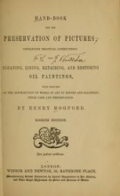 Cover of Hand-book for the preservation of pictures