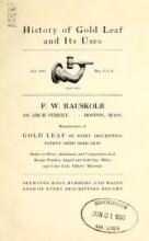 Cover of History of gold leaf and its uses
