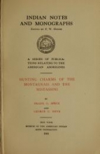 Cover of Hunting charms of the Montagnais and the Mistassini