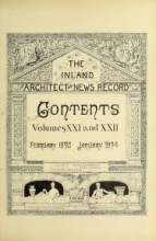 Cover of The Inland architect and news record v. 21 Feb-July 1893