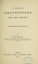 Cover of In search of gravestones old and curious