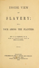 Cover of An inside view of slavery